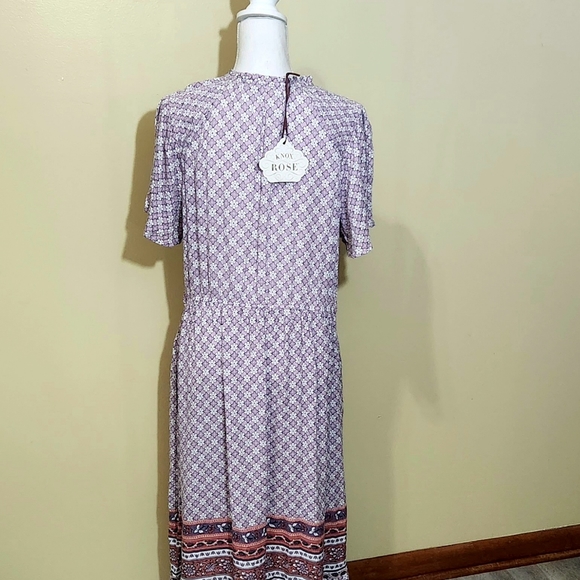 Knox Rose Lilac Haze Flutter Sleeve Prairie Maxi Dress - Picture 4 of 4